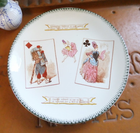 PS3183 フランス ショワジールロワ トランプ柄 プレート