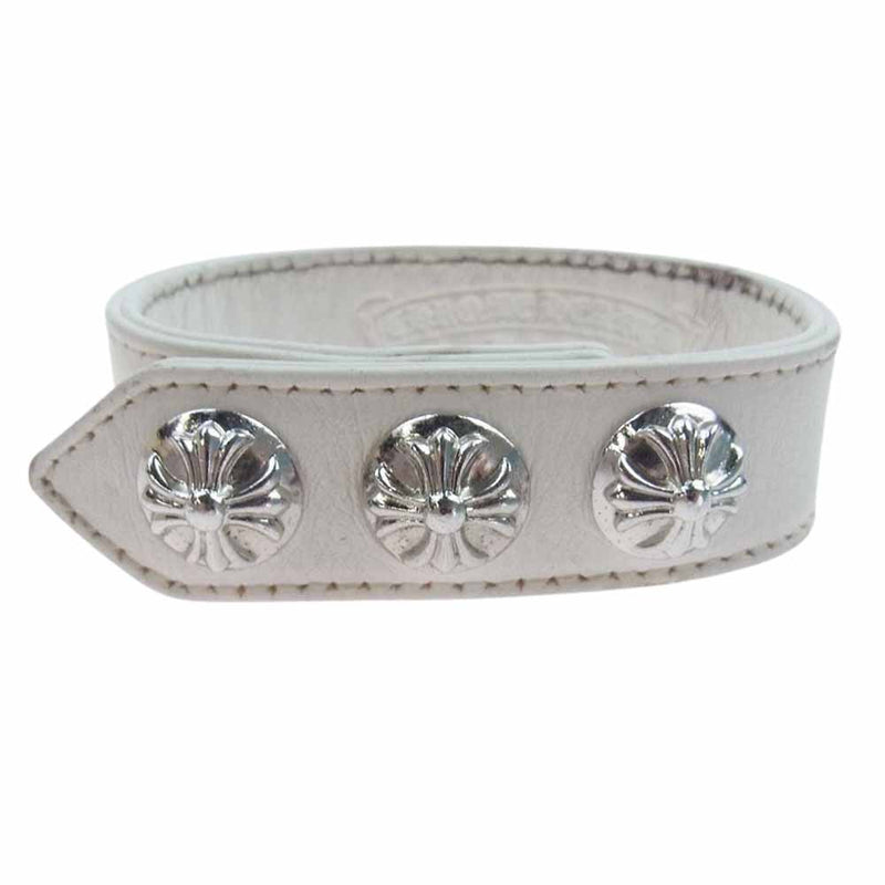 クロムハーツ クロス3スナップ 革ブレスレット クロムハーツ3ボタン2