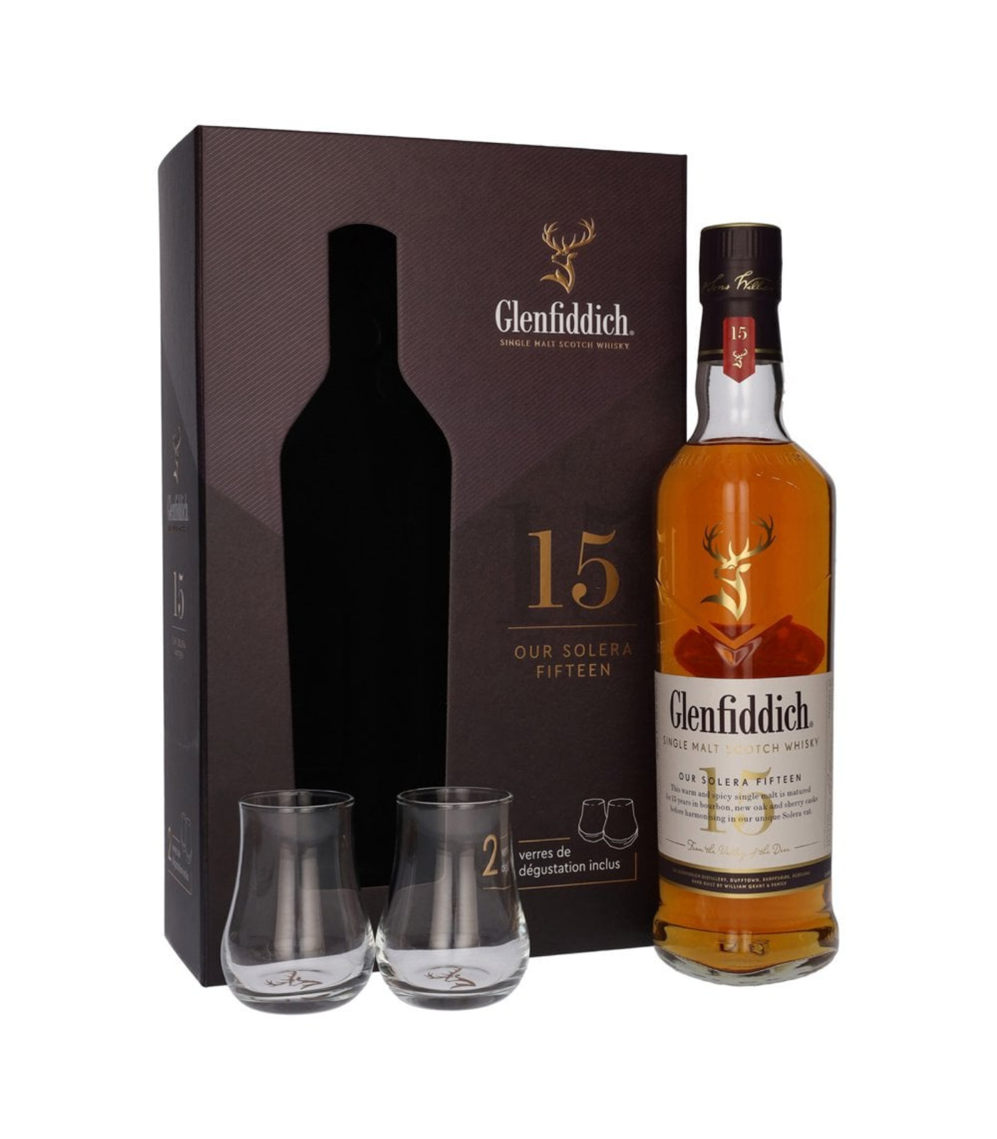 Glenfiddich 15 Year Solera Gift Set + Glasses | LiquorLib – Liquor