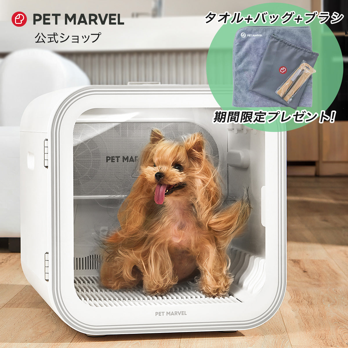 20%OFF／PET MARVEL 公式 ドライヤーハウス H4 【ペットグッズ3個付き