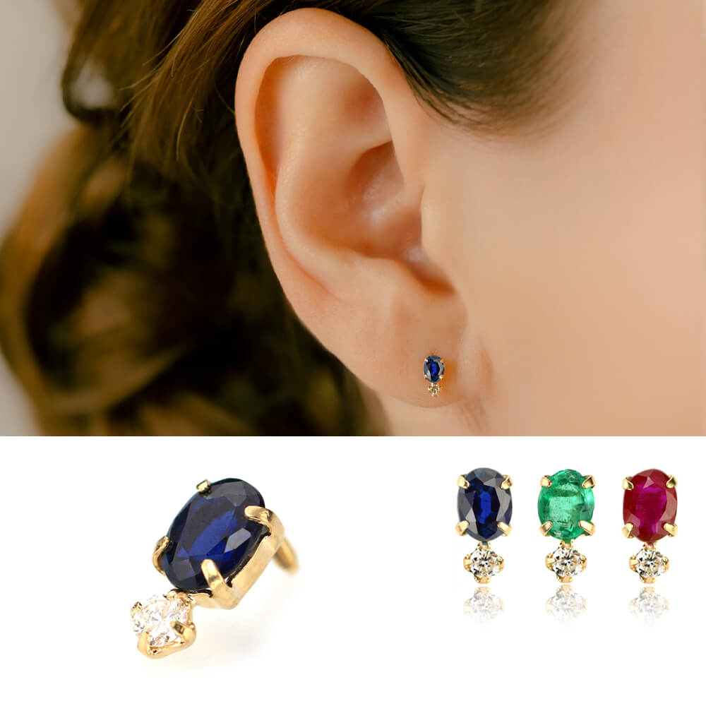 K18 天然カラーストーン 軟骨ピアス – PICOLLET