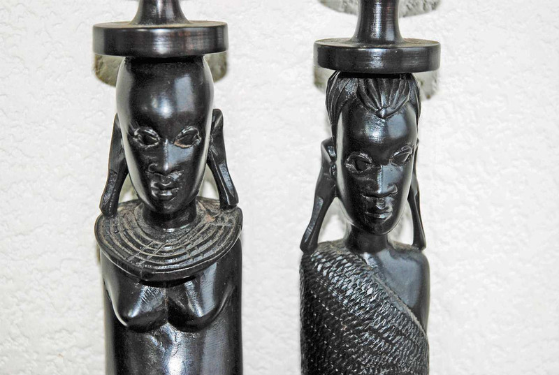 マコンデ族の黒檀男女像 【公式通販】