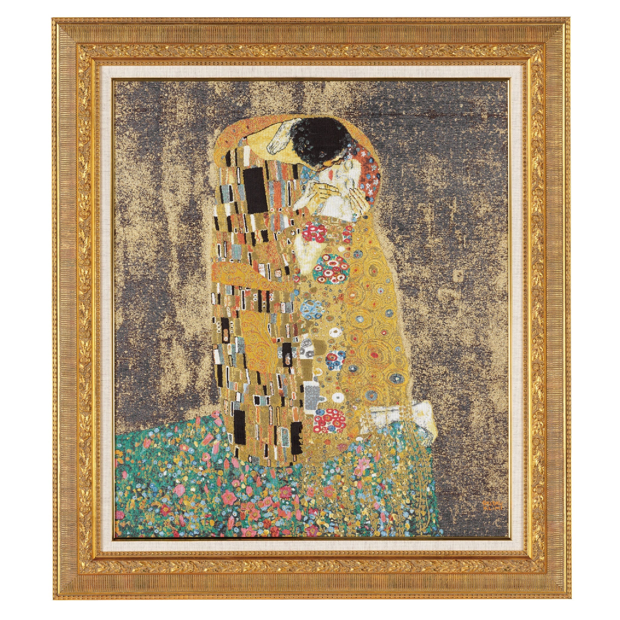 The Kiss-Framed Nishijin-ori Textile Artwork