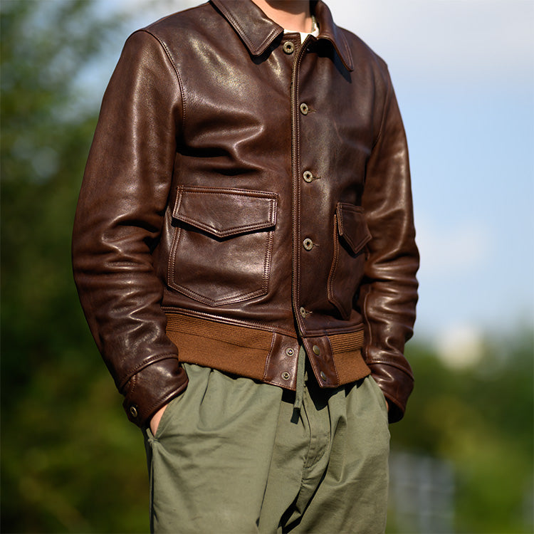 SALEプライス◇植物タンニン鞣し シープスキンレザー ボタンタイプ A-2