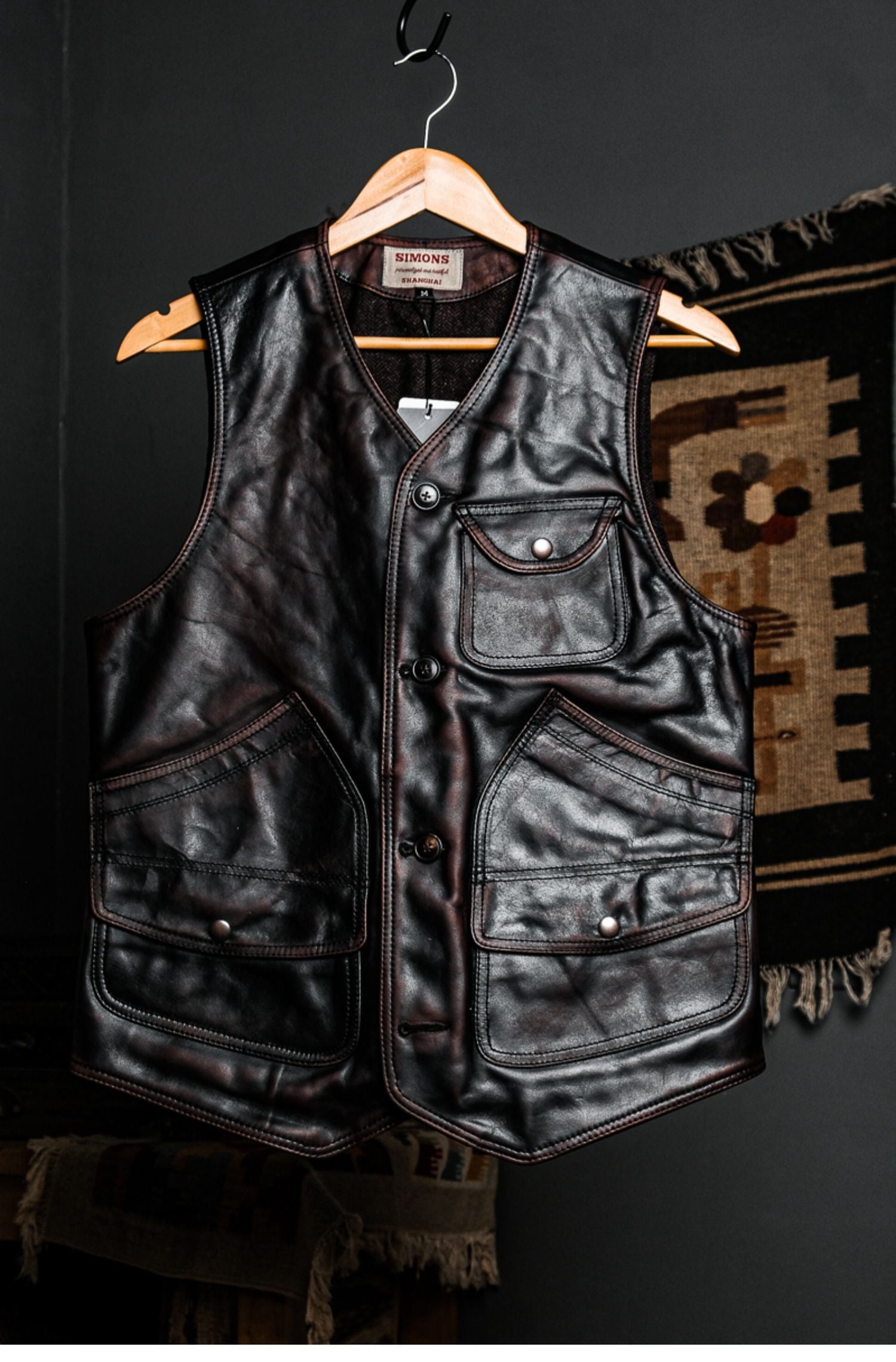 植物タンニン鞣し 茶芯ホースハイドレザー ベスト – quietman clothes