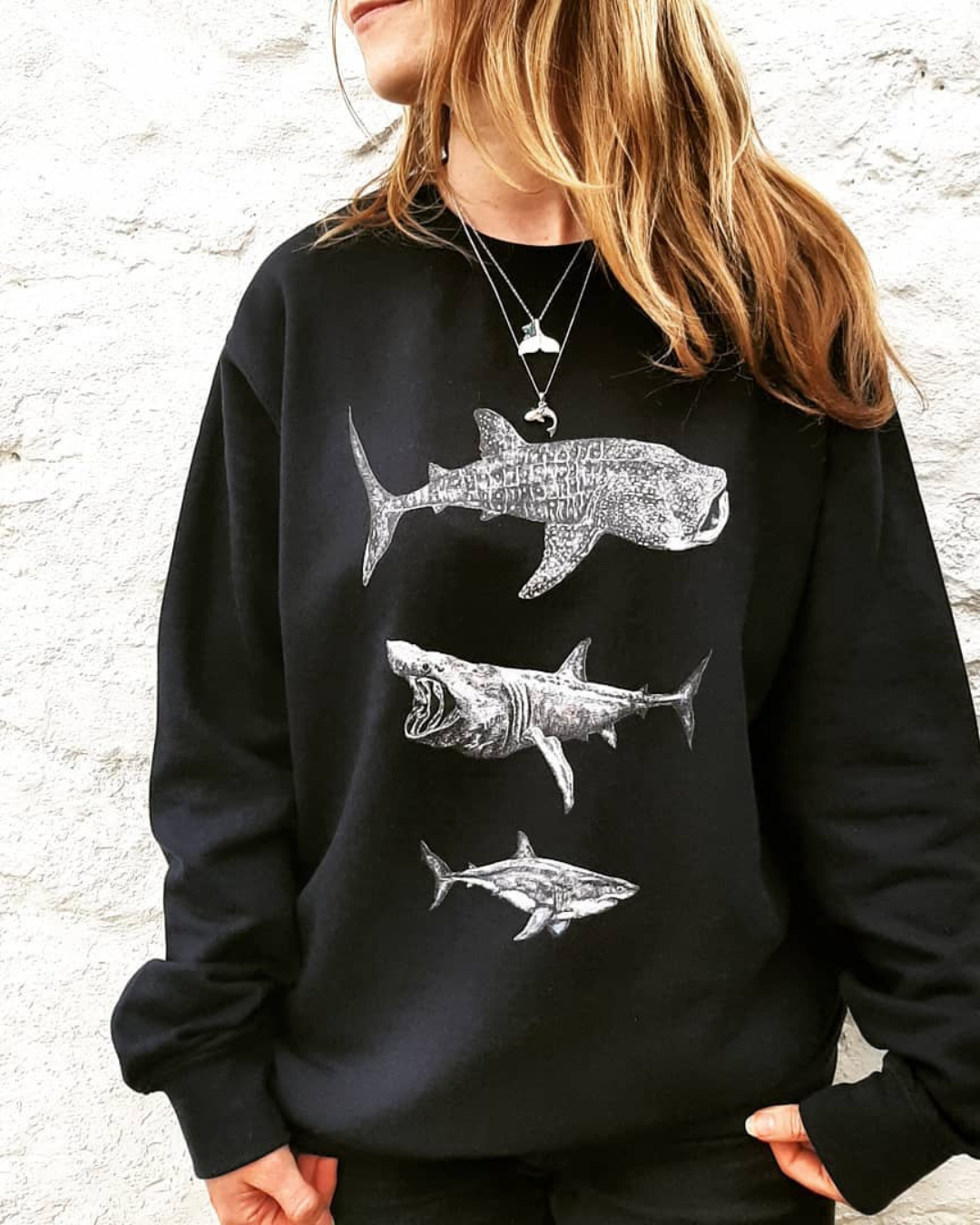 Giant Sharks Unisex Sweatshirt – Rachel Brooks Art