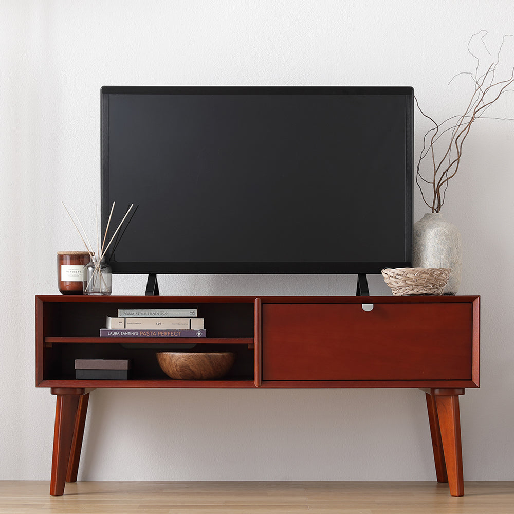 北欧ヴィンテージ調デザイン 天然木 テレビボード/独特な木目の