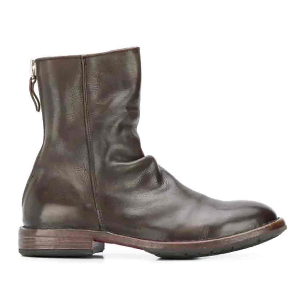MOMA MOMA Back-Zip Ankle Boot - Dark Olive re-souL