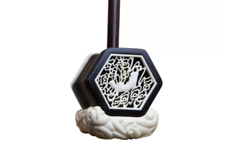 未使用 張建平製作18 最上級明清老紅木二胡青