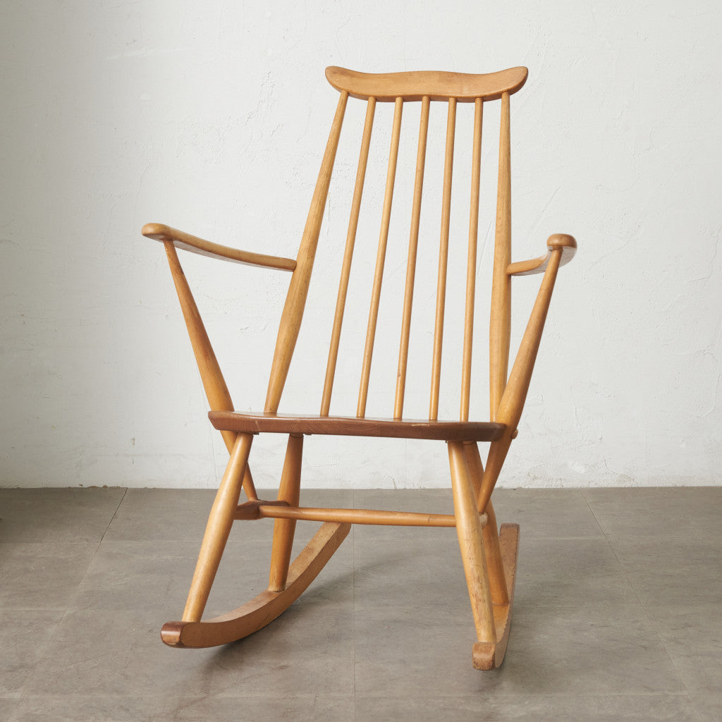 O82］ヴィンテージ 真鍮ロッキングチェア ミニチュア ドラゴン模様 O82