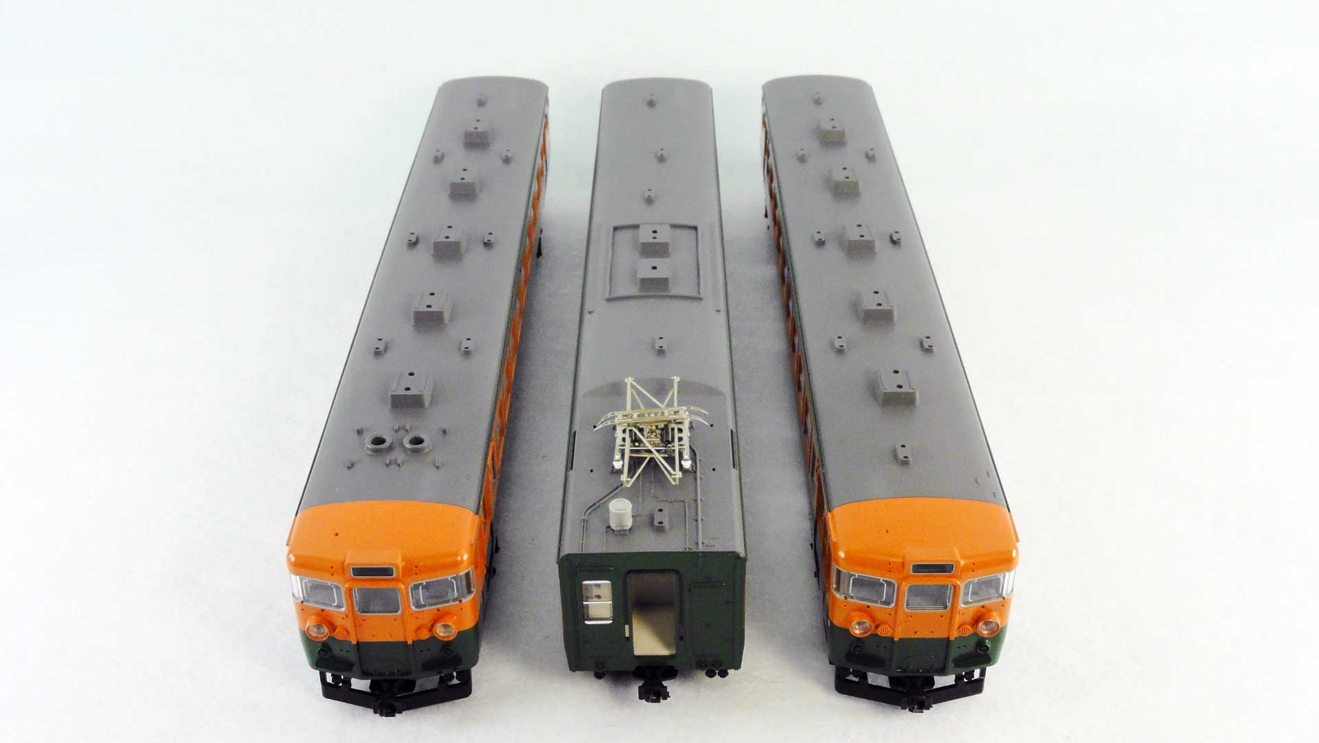 KATO HO】165系低屋根3両セットと【KTM】EH10量産型キット【HO】: 三次