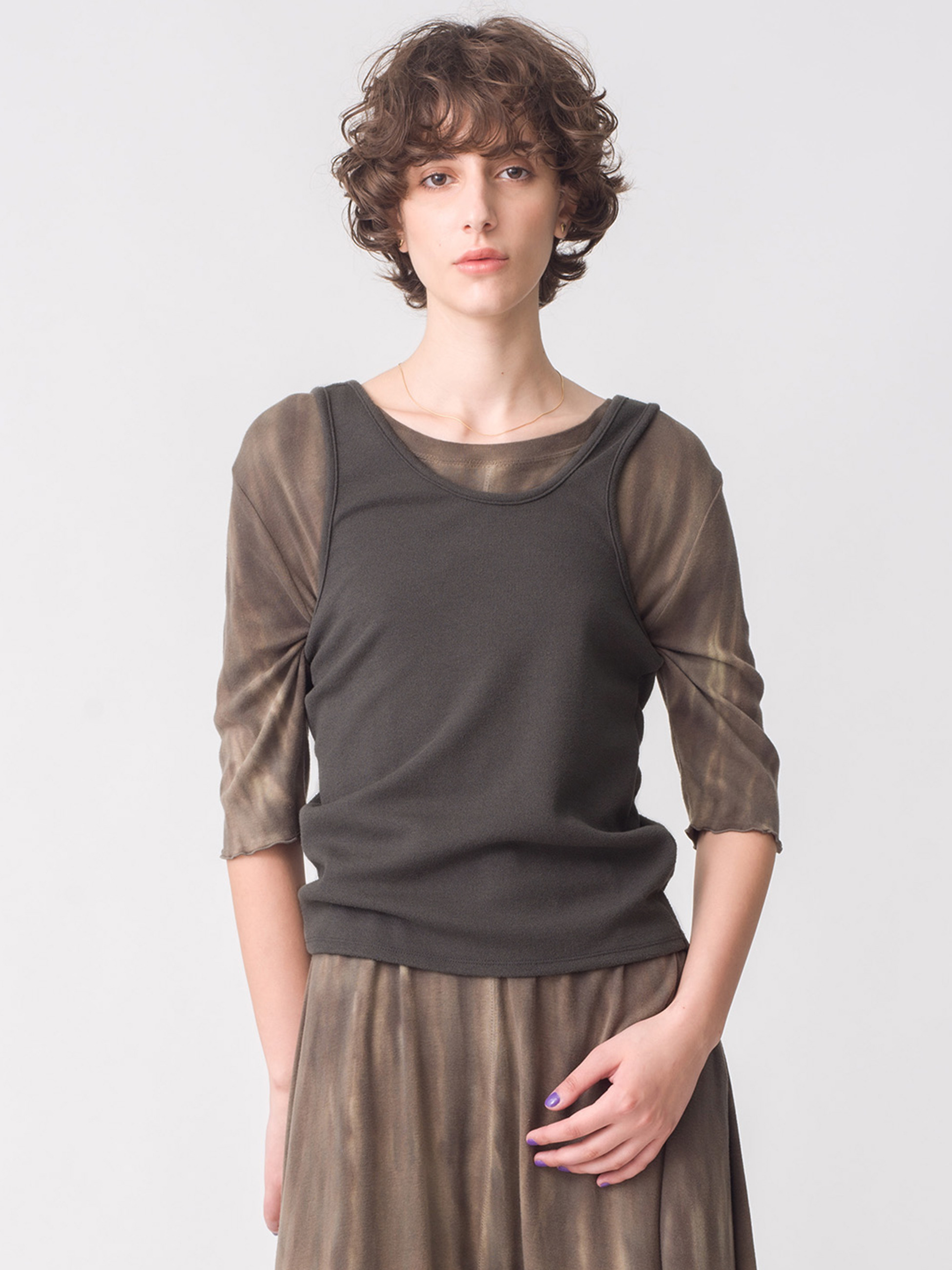 レイヤード タンク（グレー/アイボリー）｜RHC(アールエイチシー)｜Ron