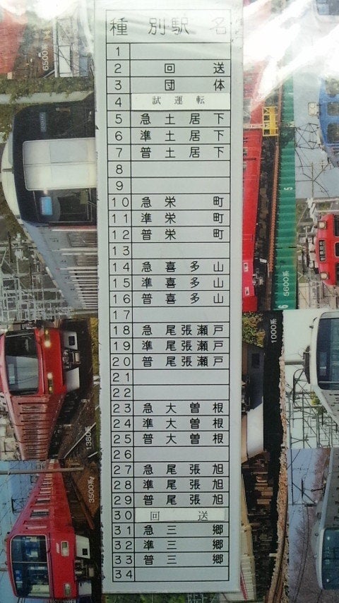 名鉄6600系｢種別・方向幕対象表｣ | ドラグノフSVDのブログ
