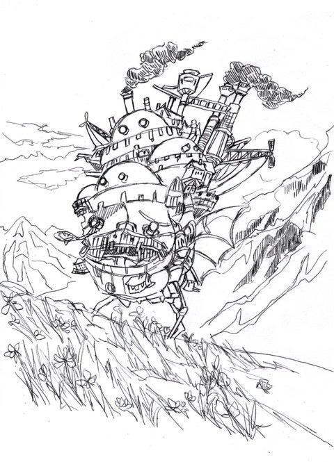 ハウルの動く城鉛筆画 ハウルの動く城 『ハウルの動く城』鉛筆画