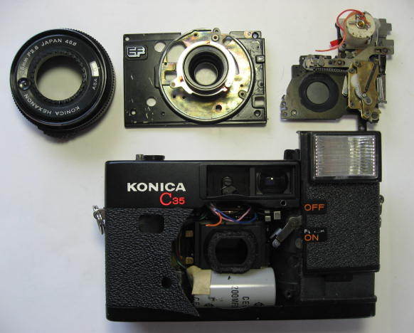Konica C35 EF 分解整備済 正常動作 ストロボ発光 保証付き 651 Konica