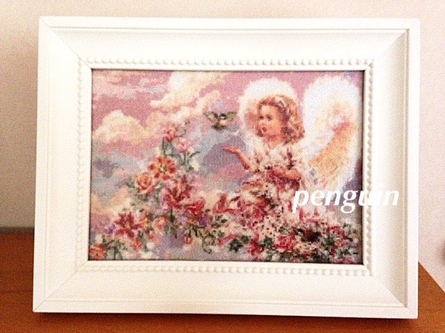 アメリカHAED社 クロスステッチ刺繍25カウント完成品 キャバリアパピー