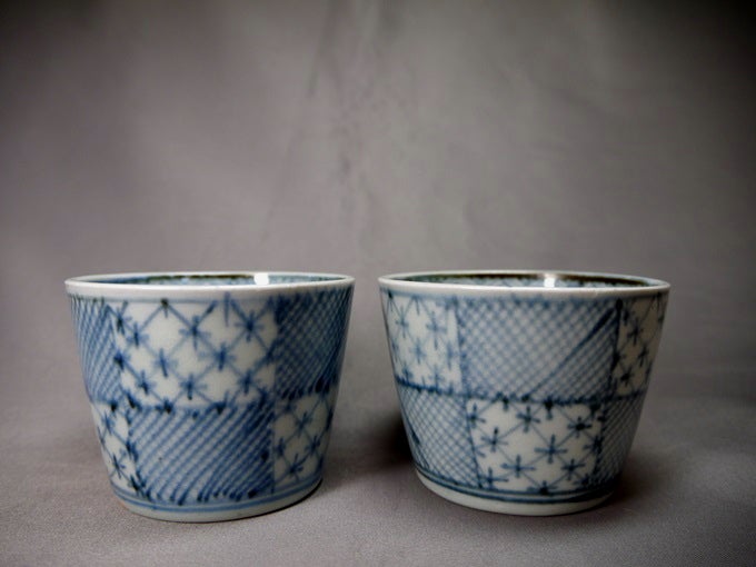 836『市松模様 蕎麦猪口』 /骨董品 古美術 古道具 アンティーク 836