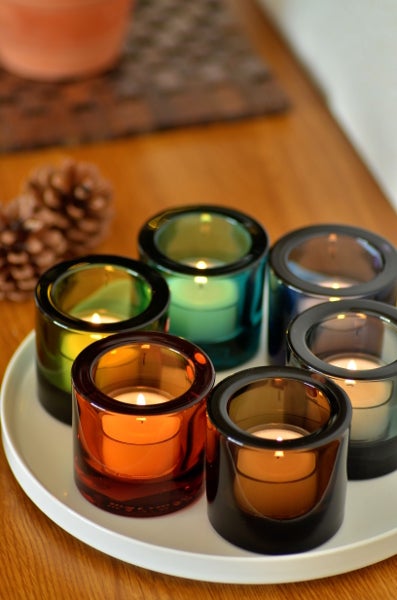 kivi アメジスト&セビリアオレンジ iittala kivi キャンドルホルダー