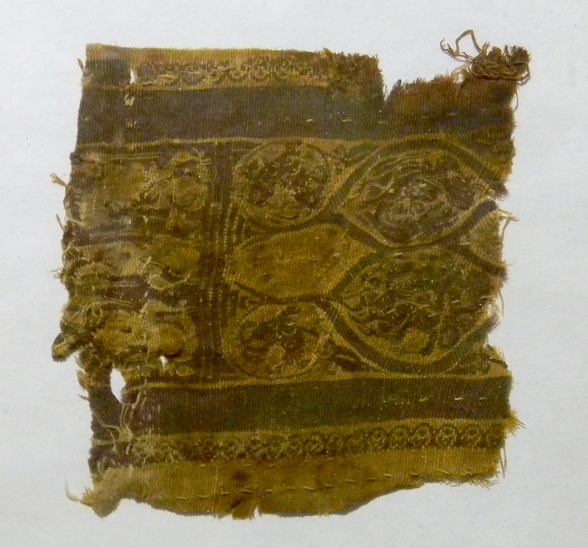 超貴重！コプト裂染色古布額装織物エジプト古代4～5世紀
