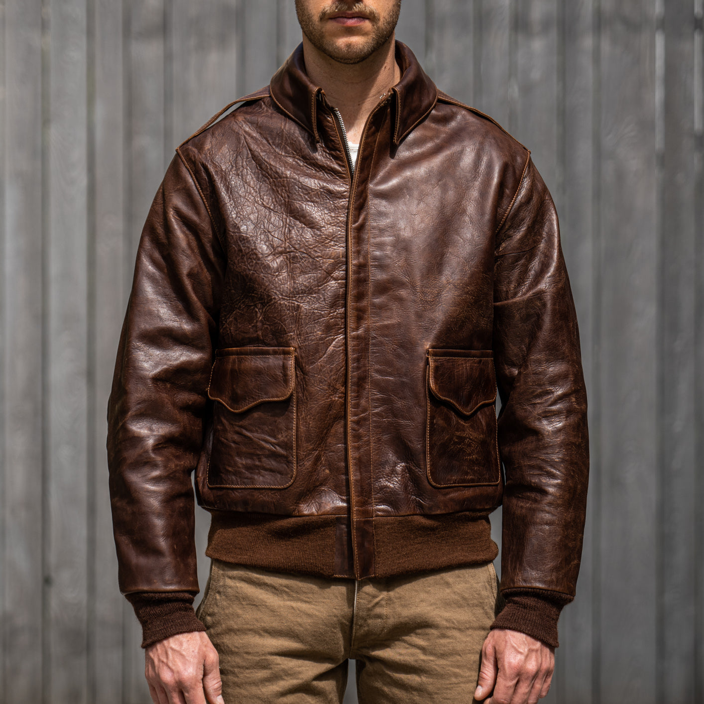 Eastman Leather A-2 “Pearl Harbor” Leather Jacket - Brown