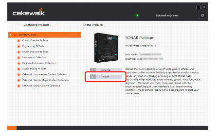 Cakewalk - SONAR Documentation - Installing SONAR
