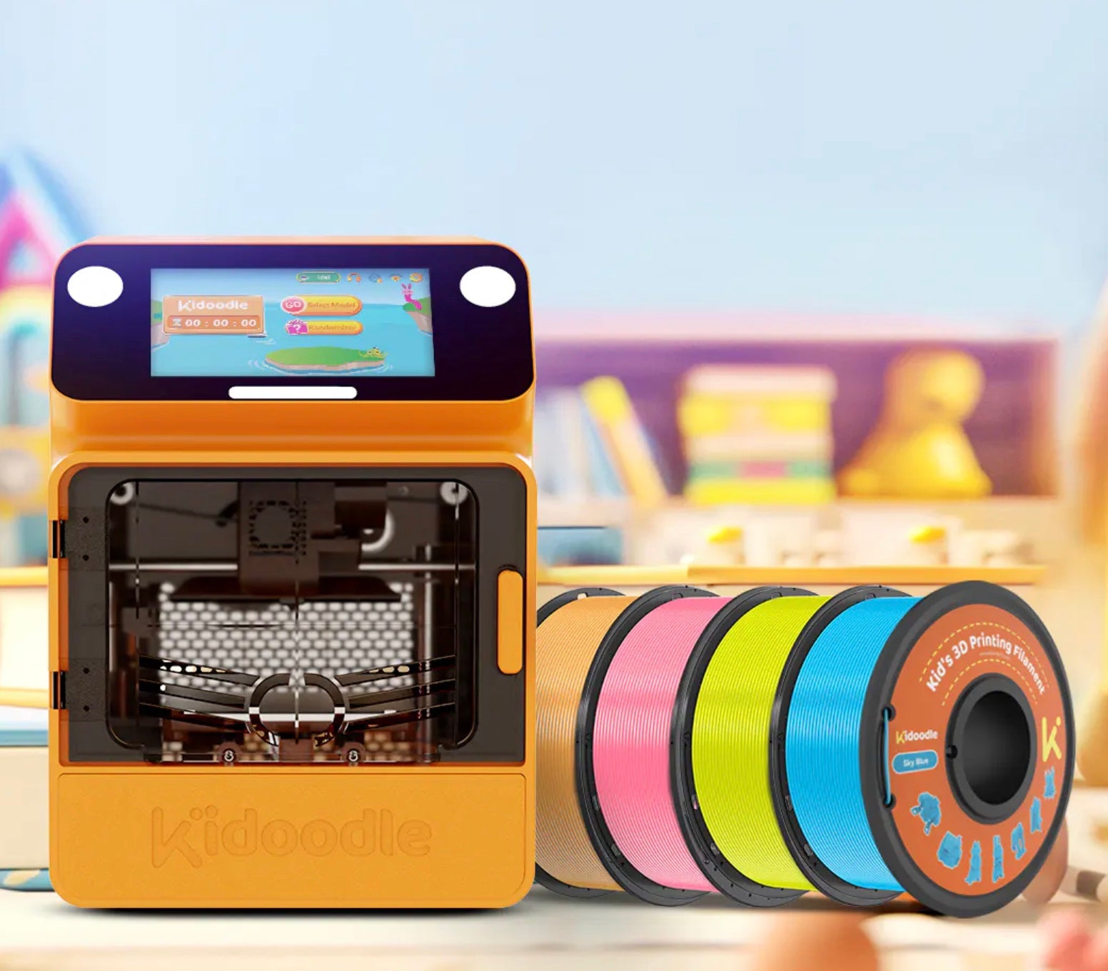 Kidoodle 3Dプリンター専用PLAフィラメントセット＜250g x 8色