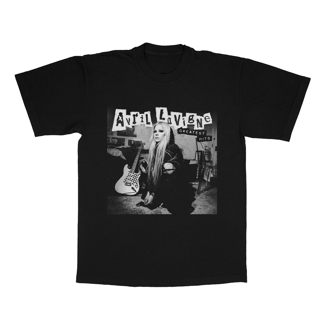 Greatest Hits Tour 2025 Dateback Black + White T-Shirt - Avril