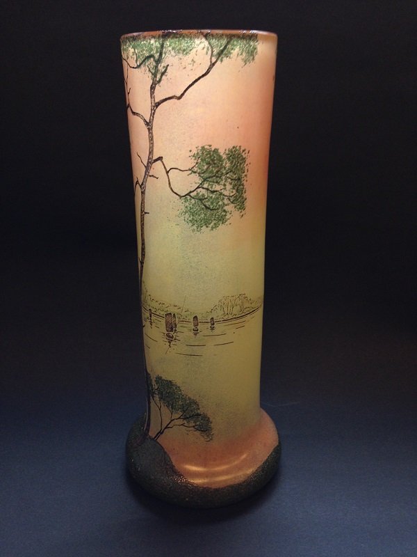 フランスアンティーク ルグラ・アールヌーボー エナメル彩風景 - Grand