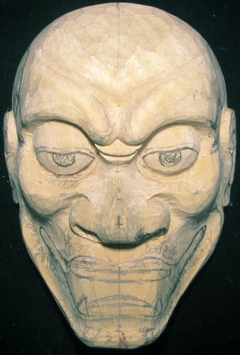 能面 木彫り 野干 ColBase