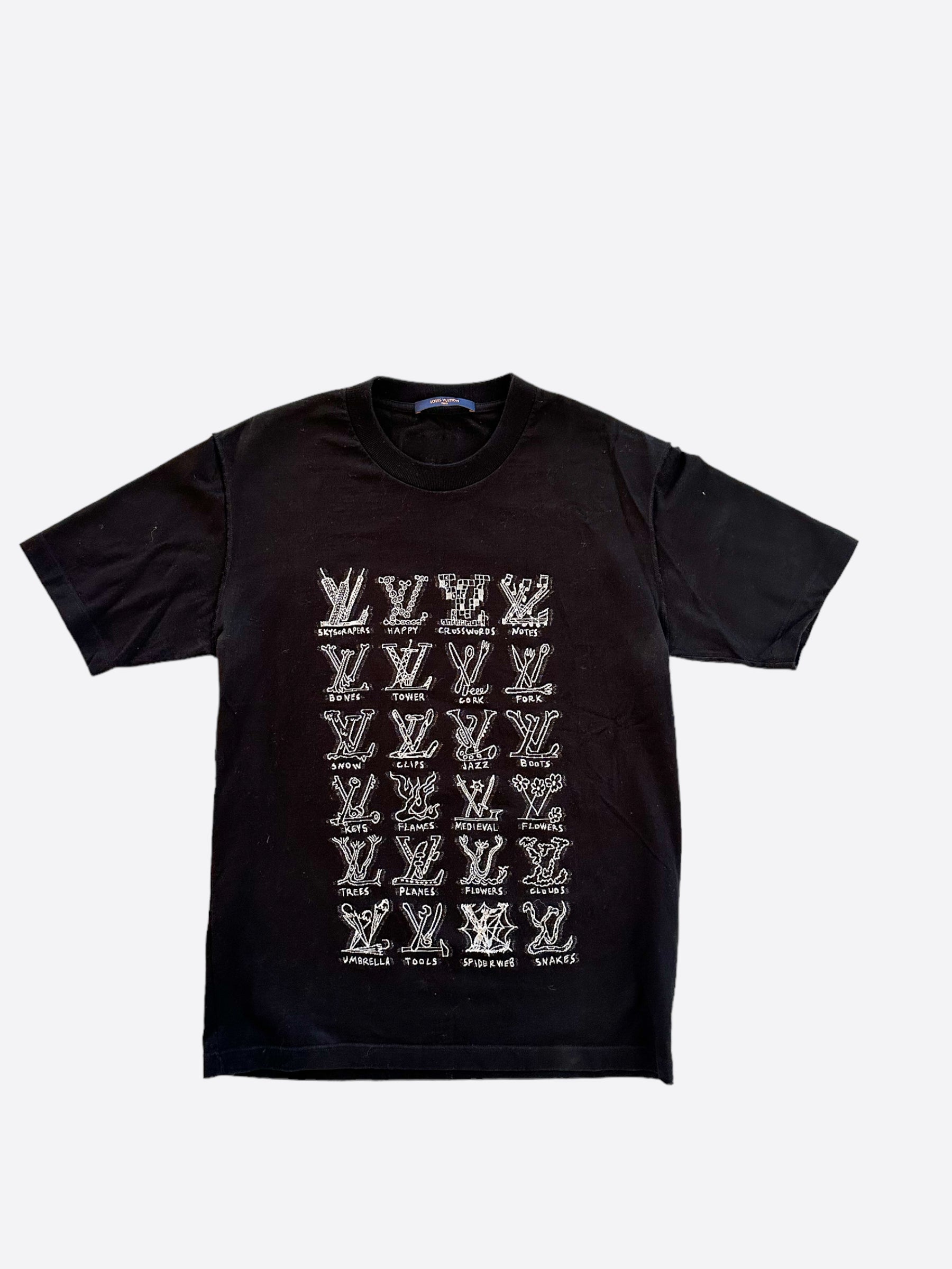 Louis Vuitton Black & White Cartoon Monogram T-Shirt – Savonches