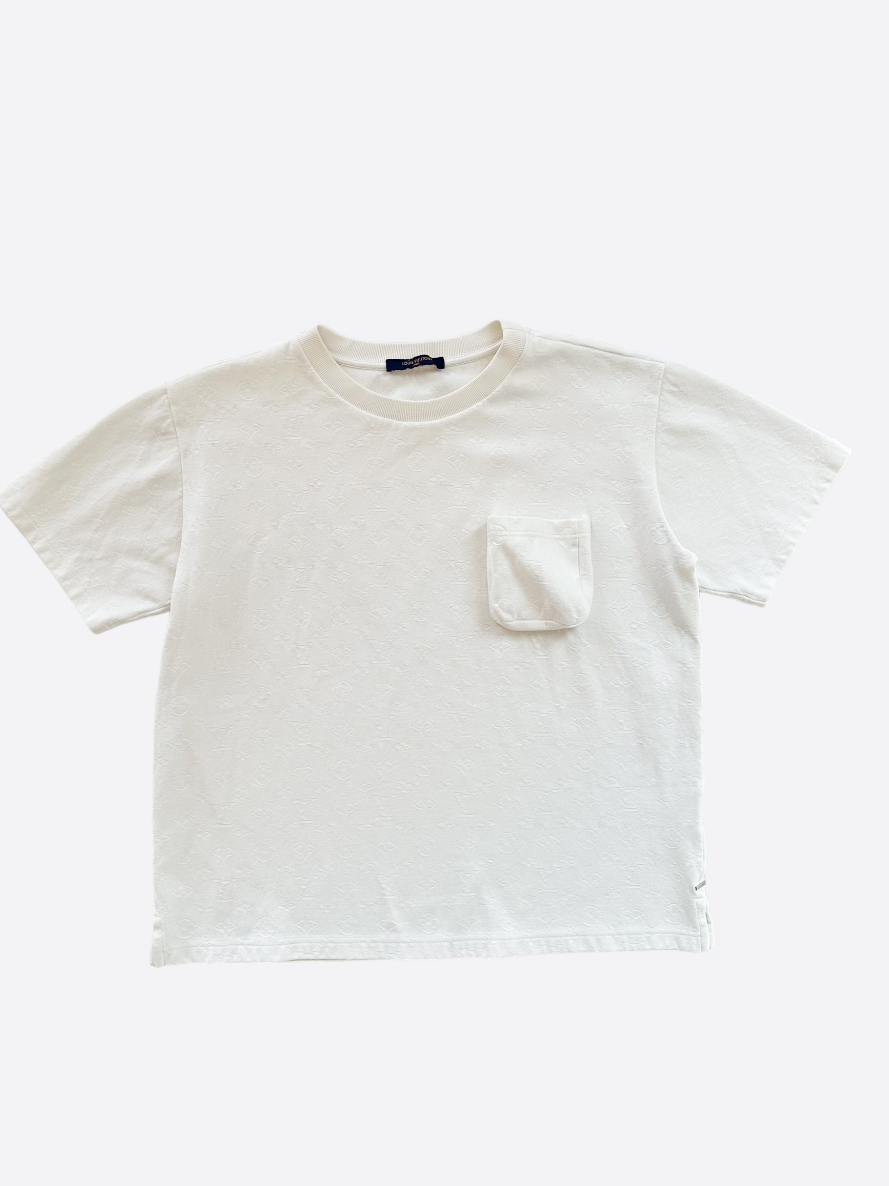 Louis Vuitton White Monogram Pocket T-Shirt – Savonches