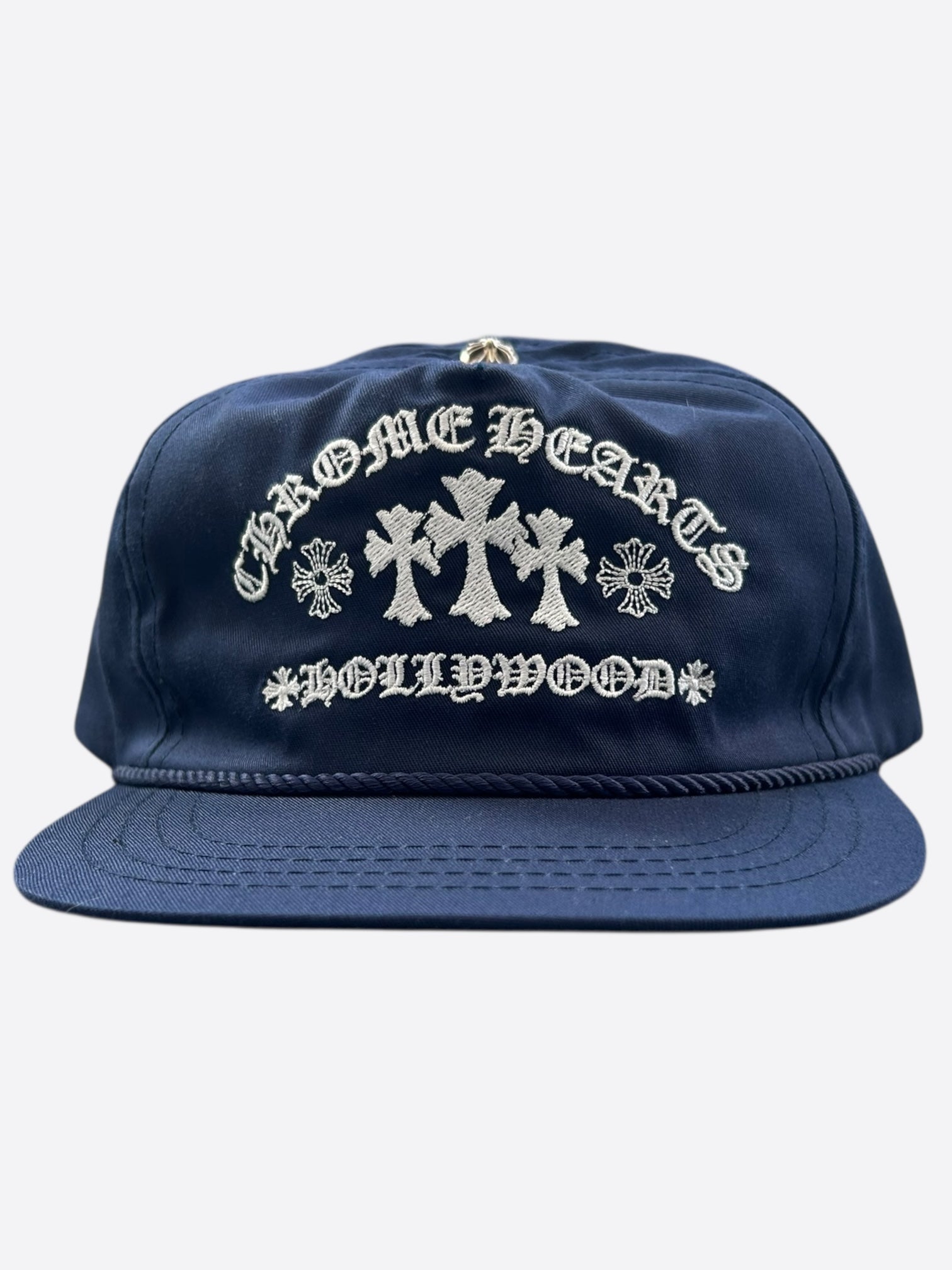 Chrome Hearts Navy & White Triple Cross Embroidered Hat – Savonches
