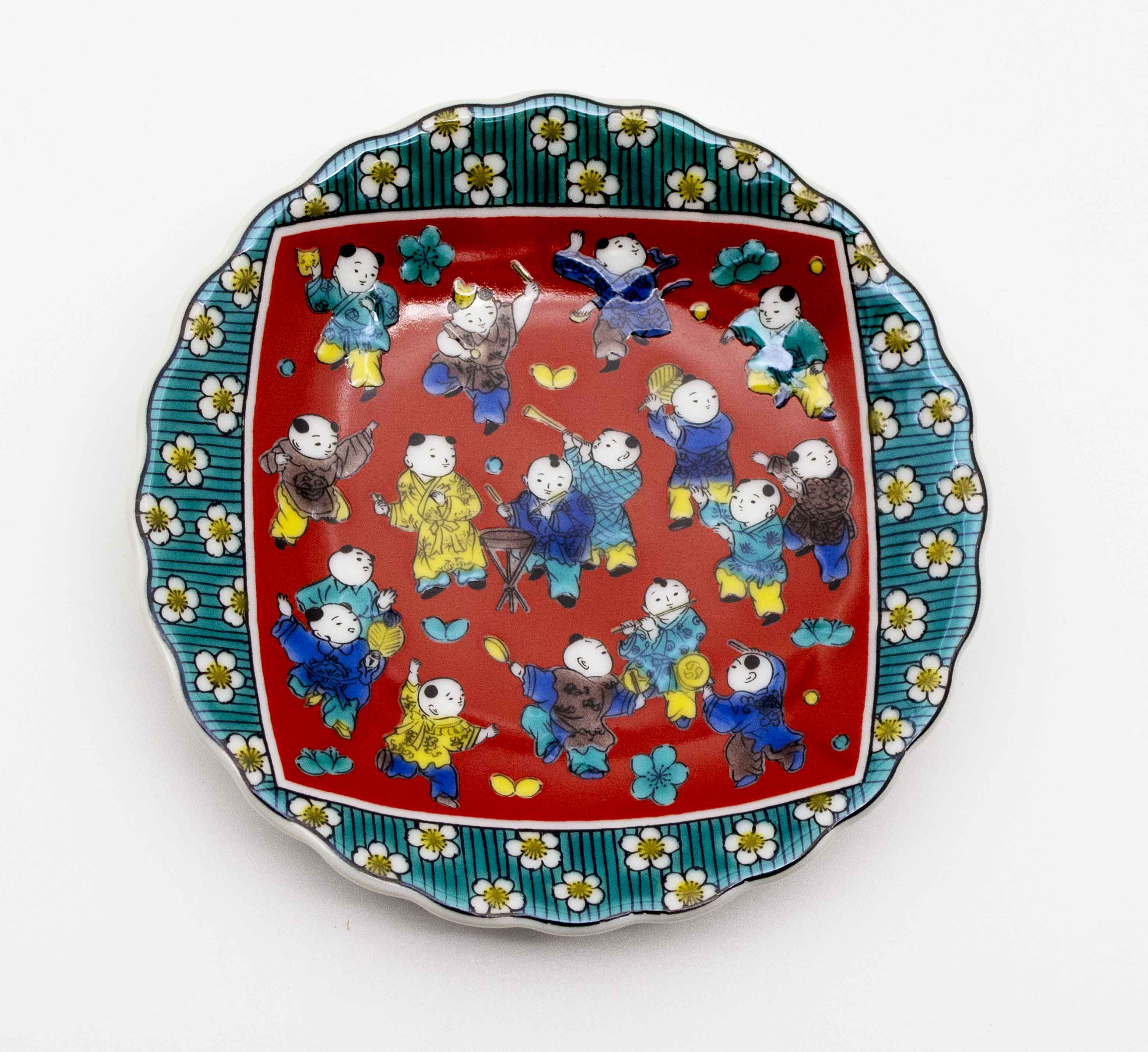 割れ、カケなし 中国清代末 南方窯の素朴な手描き絵付の皿 茶席の菓子