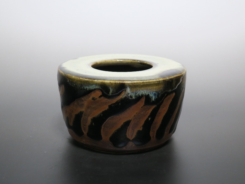 浜田庄司 柿釉灰皿 浜田庄司 柿釉灰皿 浜田庄司「柿釉抜絵