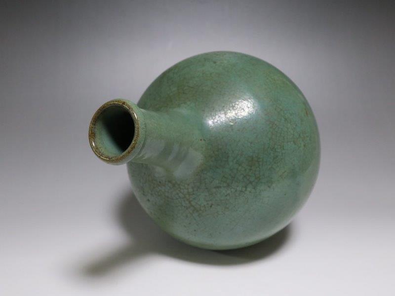 仙遊洞 大堀相馬焼 緑釉 徳利