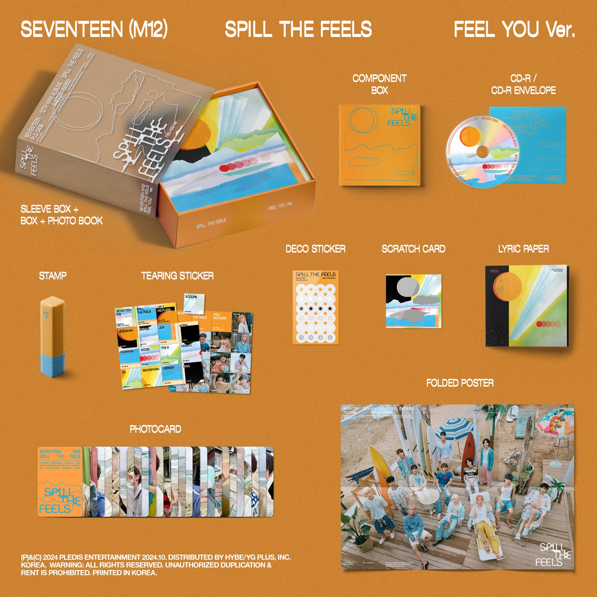 直筆サイン】SEVENTEEN 12th SPILL THE FEELS 黄色 SEVENTEEN 12th