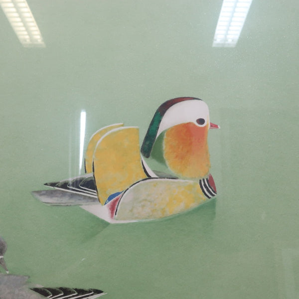 3520)上村淳之 リトグラフ 「鴛鴦」 3520)上村淳之 リトグラフ 「鴛鴦