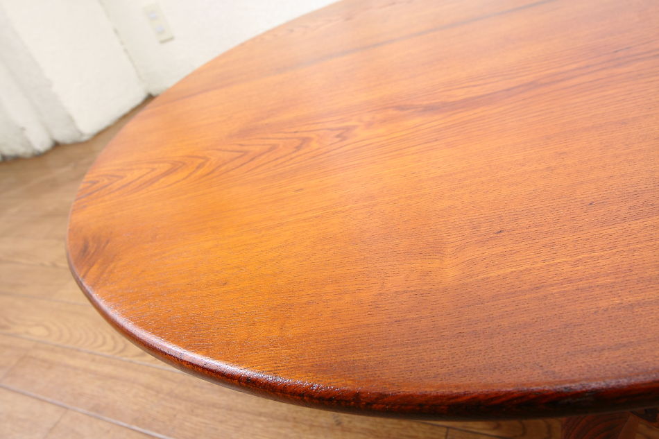 ヴィンテージ 古道具 欅 木製 円形 折りたたみ ちゃぶ台 骨董 レトロ