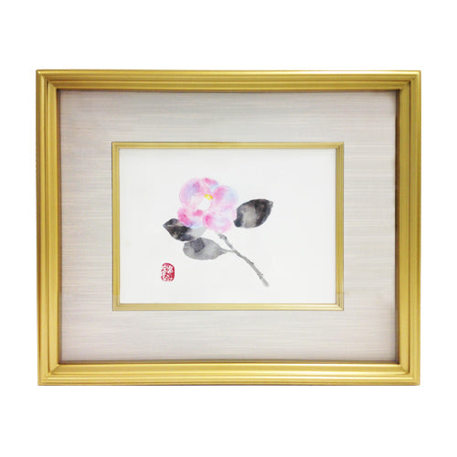 片岡鶴太郎・版画「椿一輪」 – 鶴まる商店