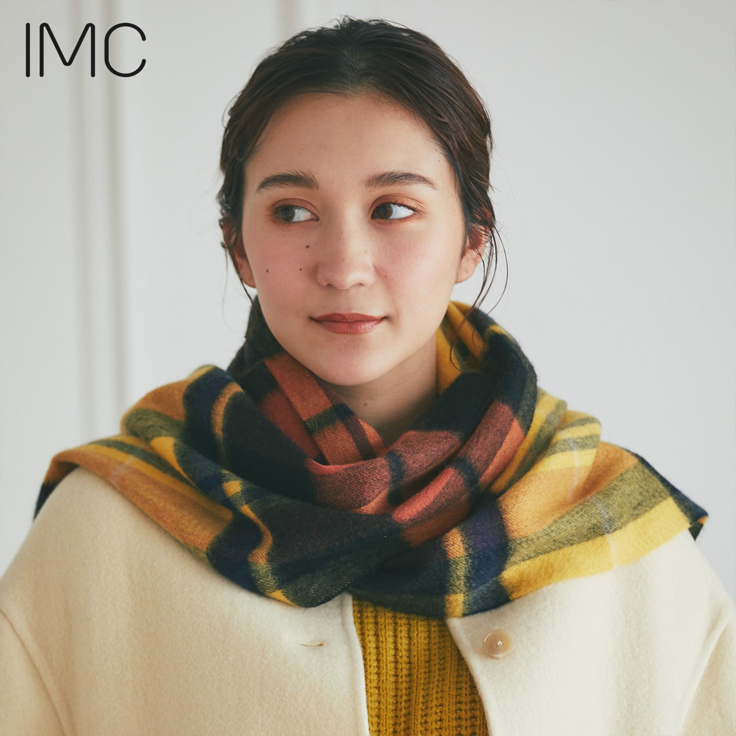 カシミヤ100% マフラー チェック柄 チェックイエロー – INTERMODE KAWABE