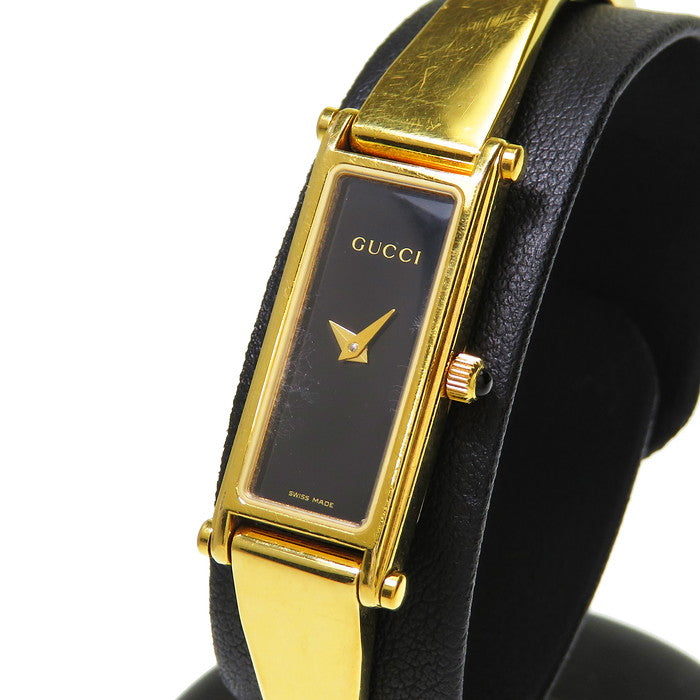 GUCCI/グッチ】 1500L バングルウォッチ 腕時計 GP クオーツ ブラック