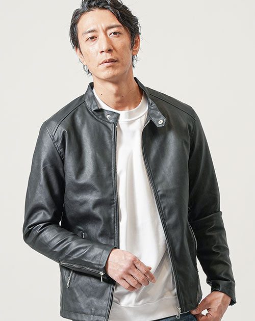 メンズ レザージャケット ECHTES LEDER◇シングルライダースジャケット