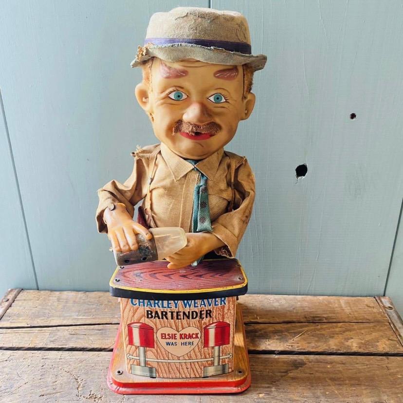 1960s vintage】おもちゃ 置物 ブリキ バーテンダー ディスプレイ