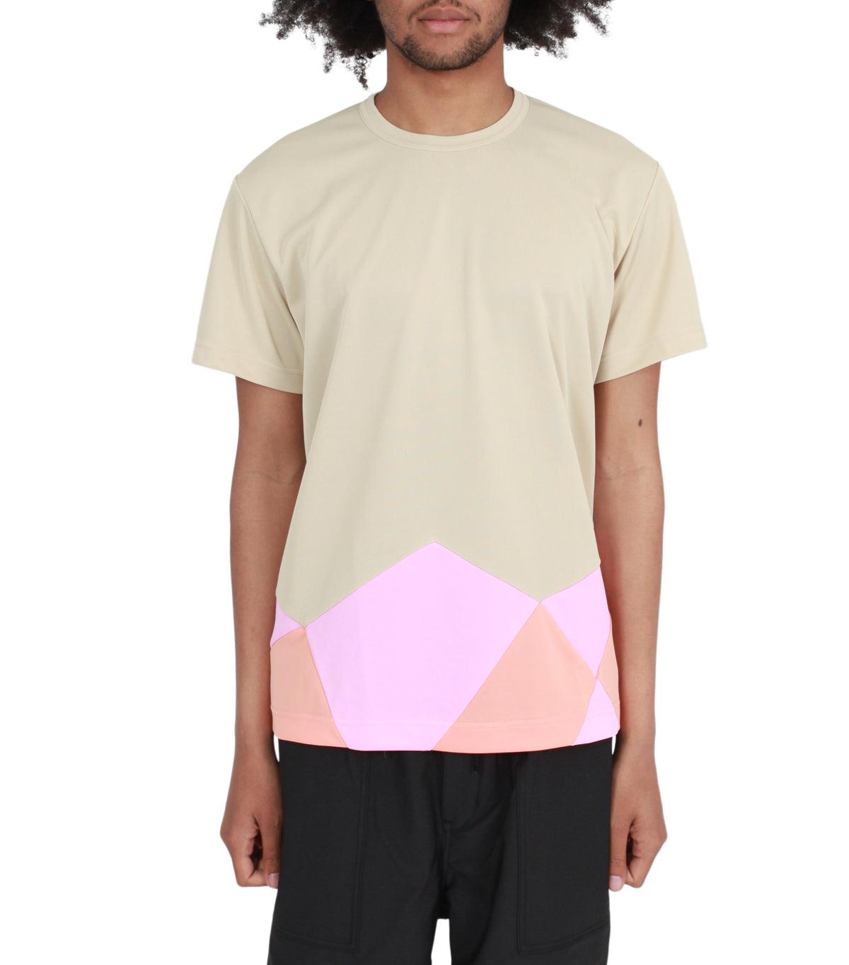 CdG Homme Plus Asymmetrical T-Shirt Tan Multi | SOMEWHERE®