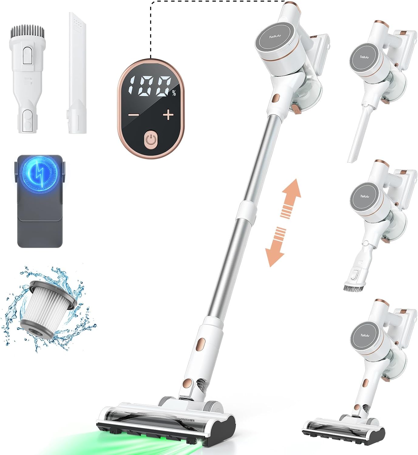 掃除機 コードレス【史上初の革新AI汚れ自動検知＆65Kpa真の強力吸引