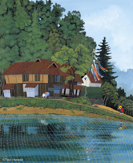 原田泰治 シリアルナンバー 235/880 落款有り 原田泰治 シリアル