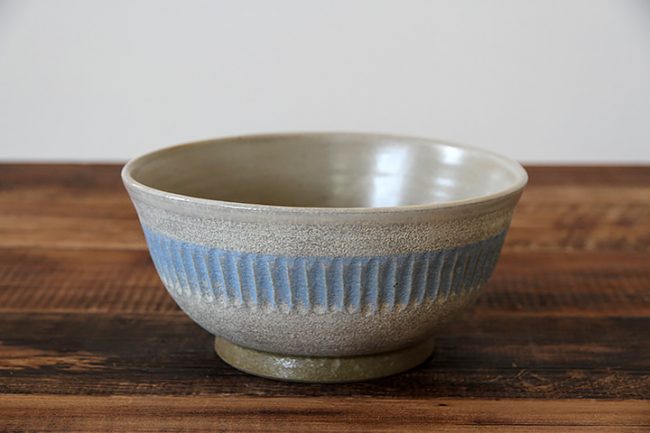 陶勝窯】丼/しのぎ/ブルー彩 | 【丹波のイロドリ】丹波焼(陶器)の公式