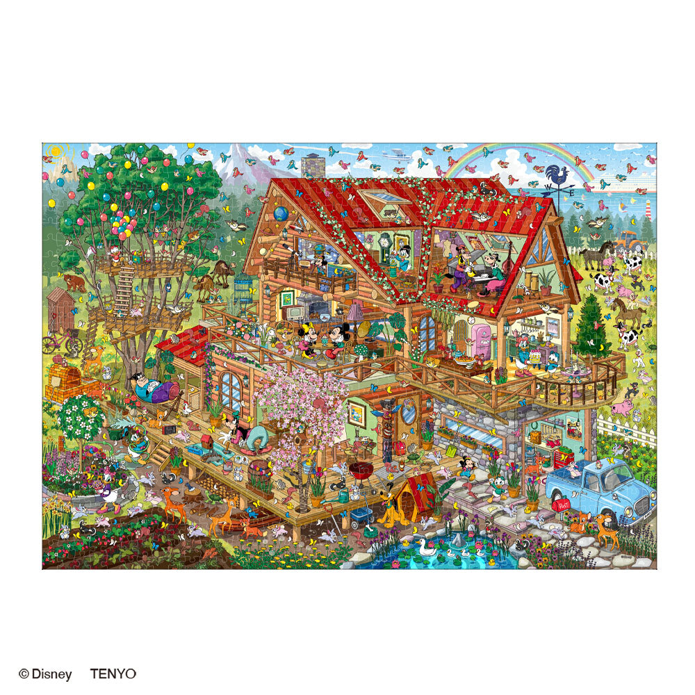 ジグソーパズル 1000ピース「にぎやかなログハウス（ミッキー