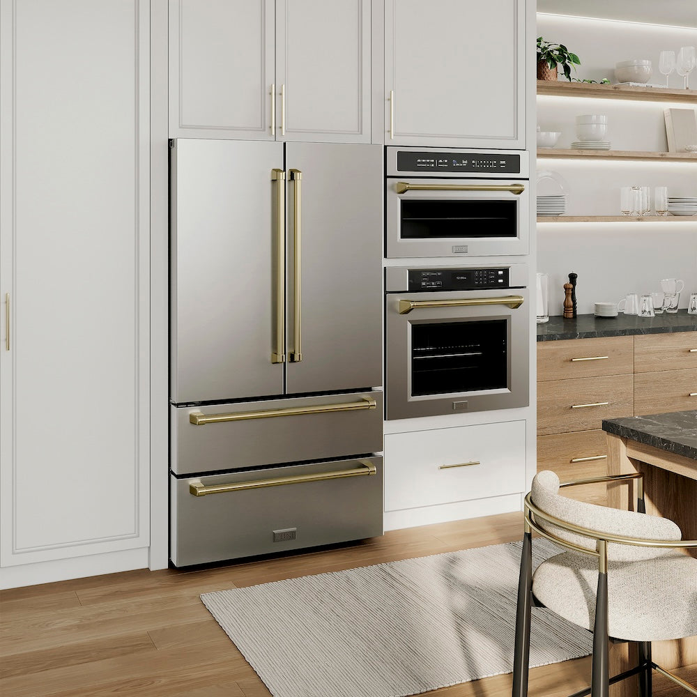 ZLINE Autograph Edition Wall Oven with Air Fry and Bronze Handle