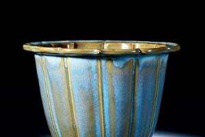 999 均窯 天藍釉 三足爐 金 / 元時代 中国古玩 中国美術 旧家